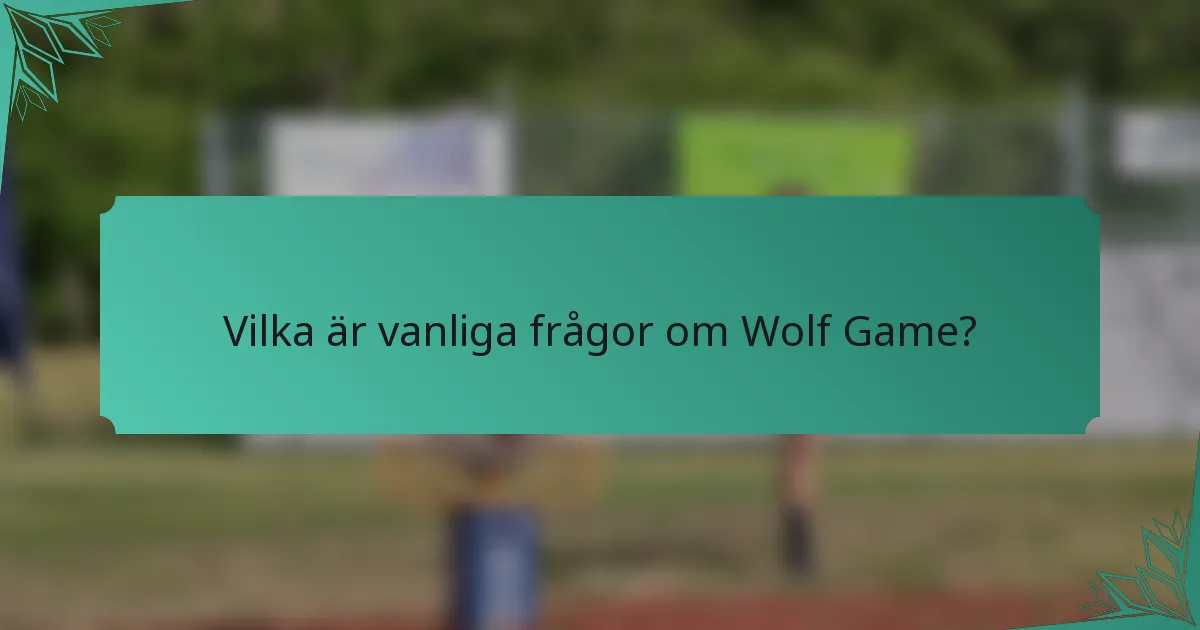 Vilka är vanliga frågor om Wolf Game?