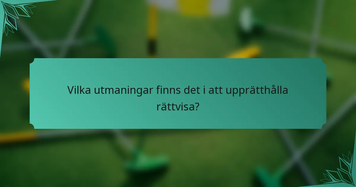 Vilka utmaningar finns det i att upprätthålla rättvisa?